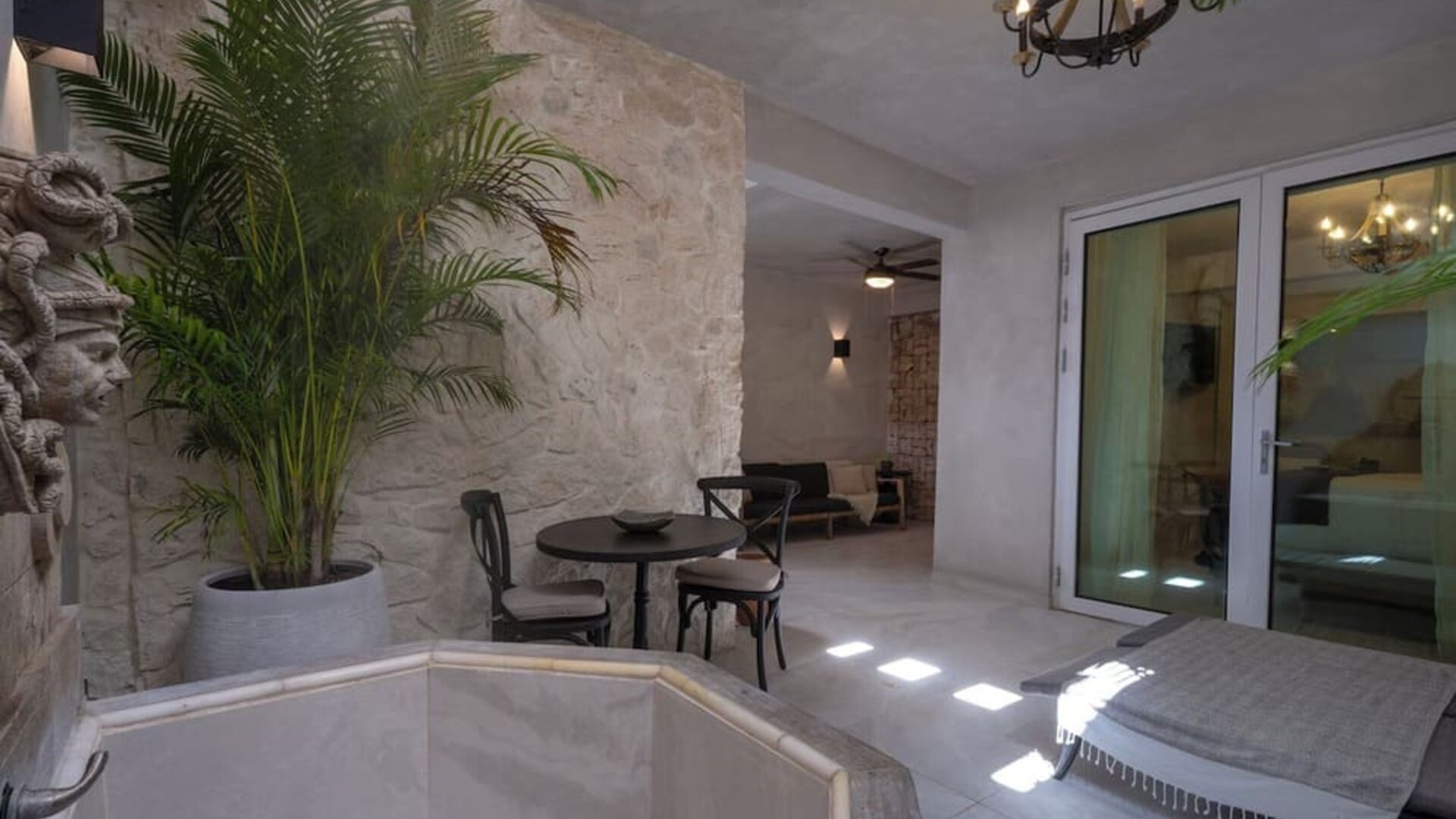 Hotel amenity hot tub at Olive Boutique Hotel.