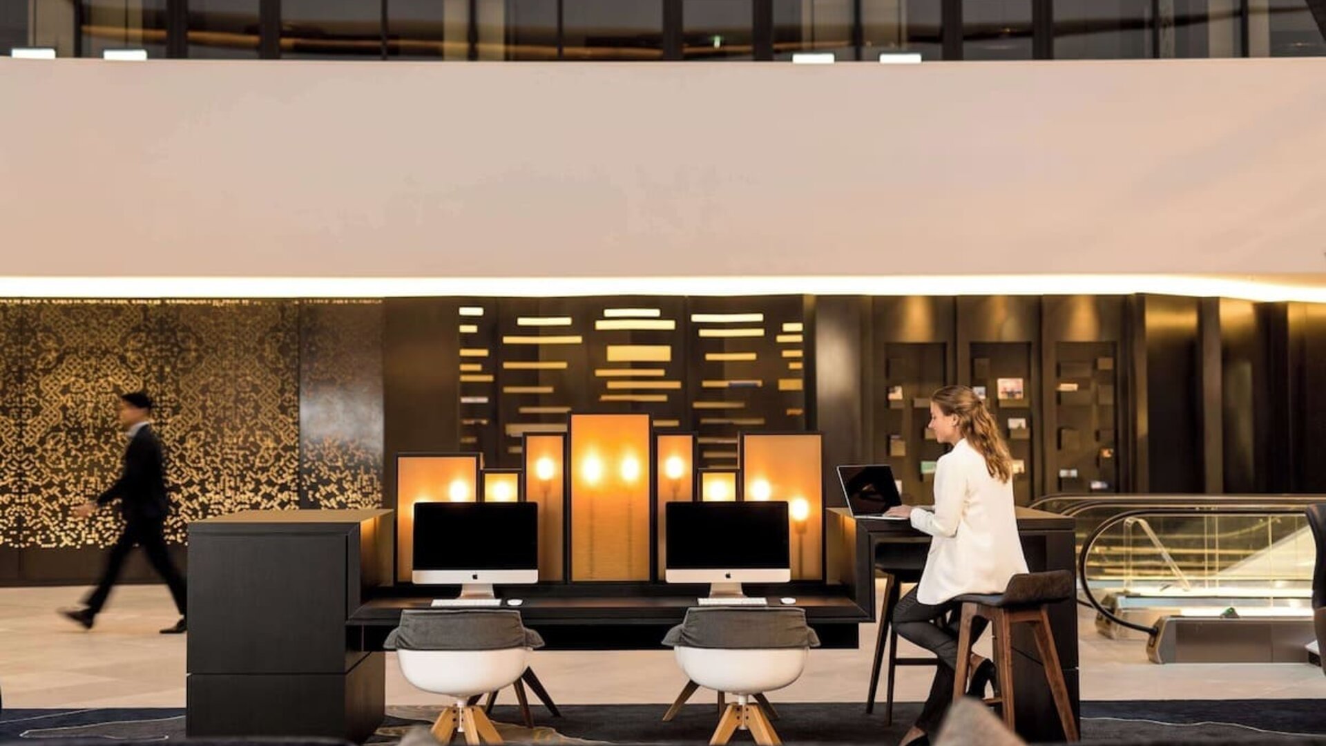 Business center at Hilton Amsterdam Airport Schiphol.