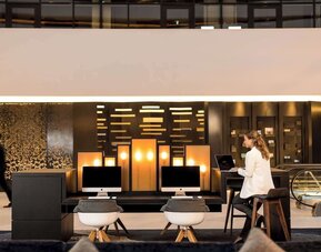 Business center at Hilton Amsterdam Airport Schiphol.