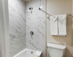 Guest bathroom at Hyland Inn Near Legoland.