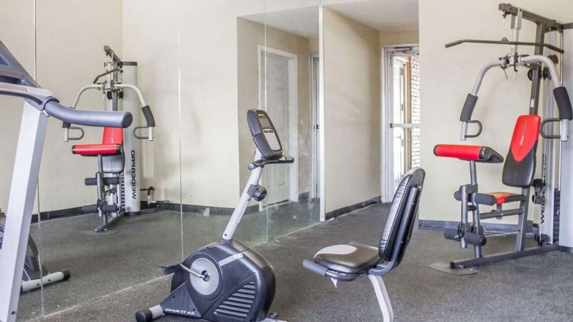 Fitness center at Rodeway Inn Huntington Station.