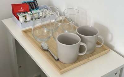 Coffee station at The Chapter - Leisure Inn Hotel.