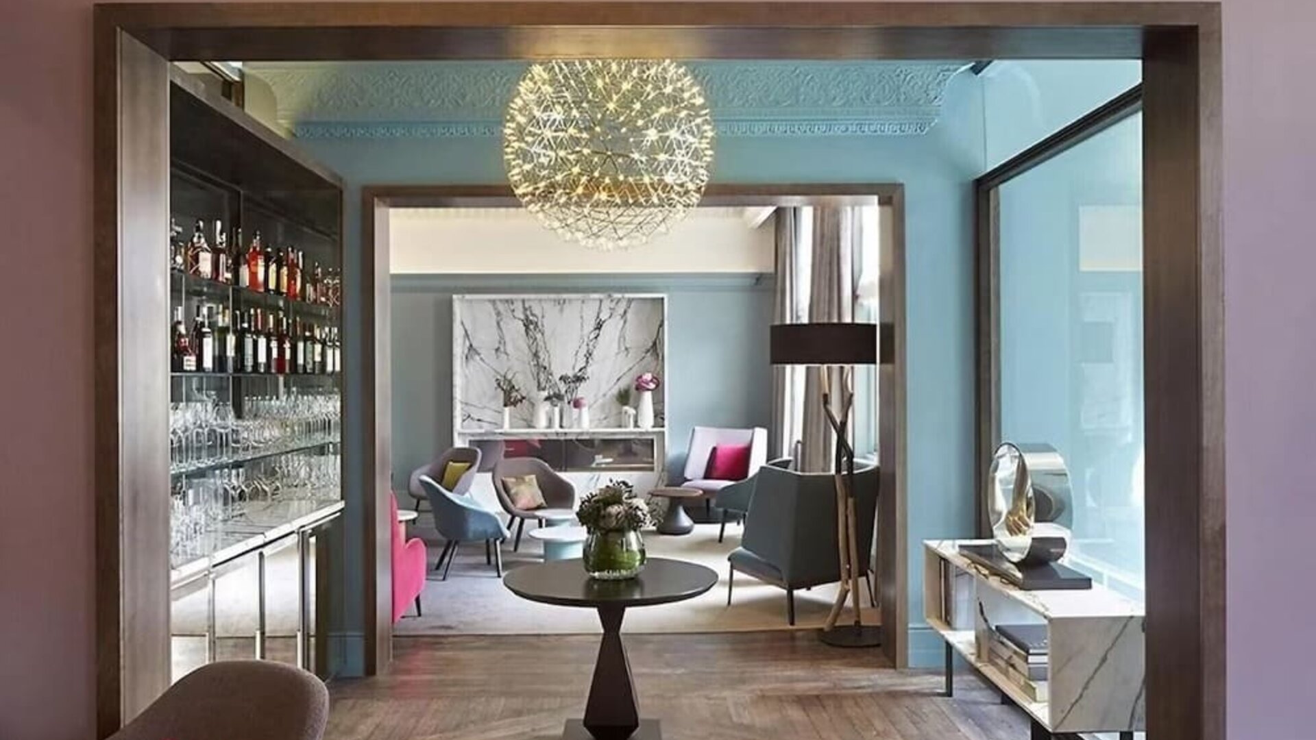 Lobby seating at The Chapter Lancaster Gate.