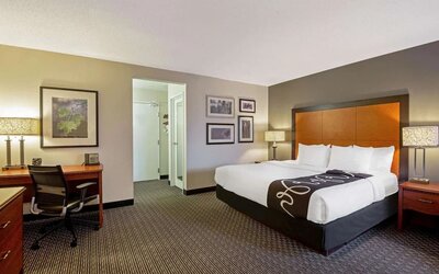 Day use room with work desk at La Quinta Inn & Suites By Wyndham Harrisburg Airport Hershey.