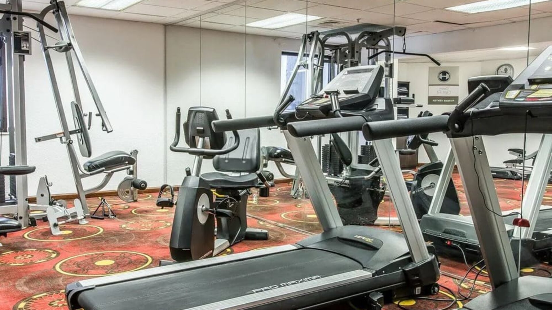 Fitness center at Clarion Inn I-94 Near Expo Center.