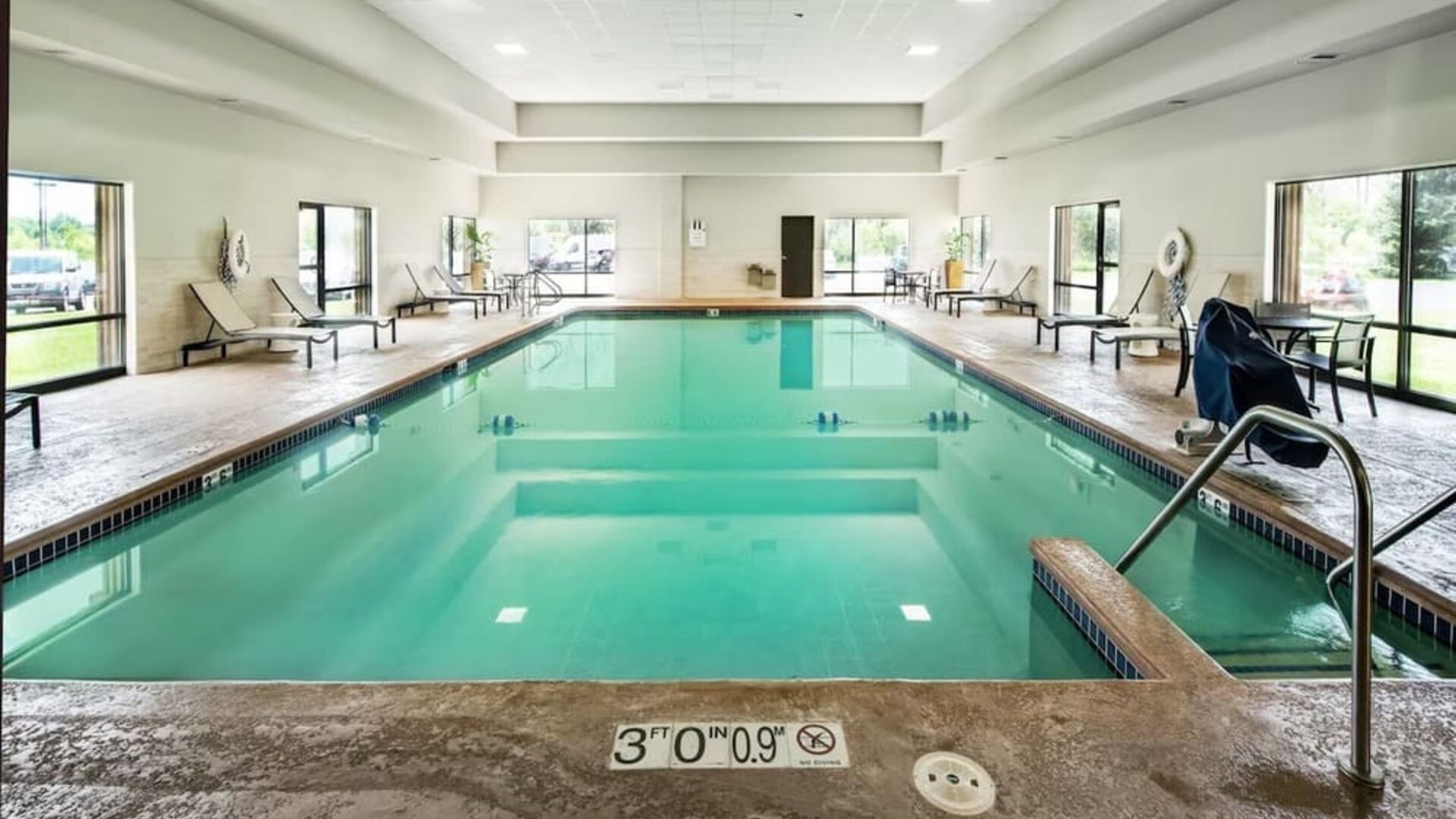 Indoor pool at Crowne Plaza Milwaukee Airport By IHG.