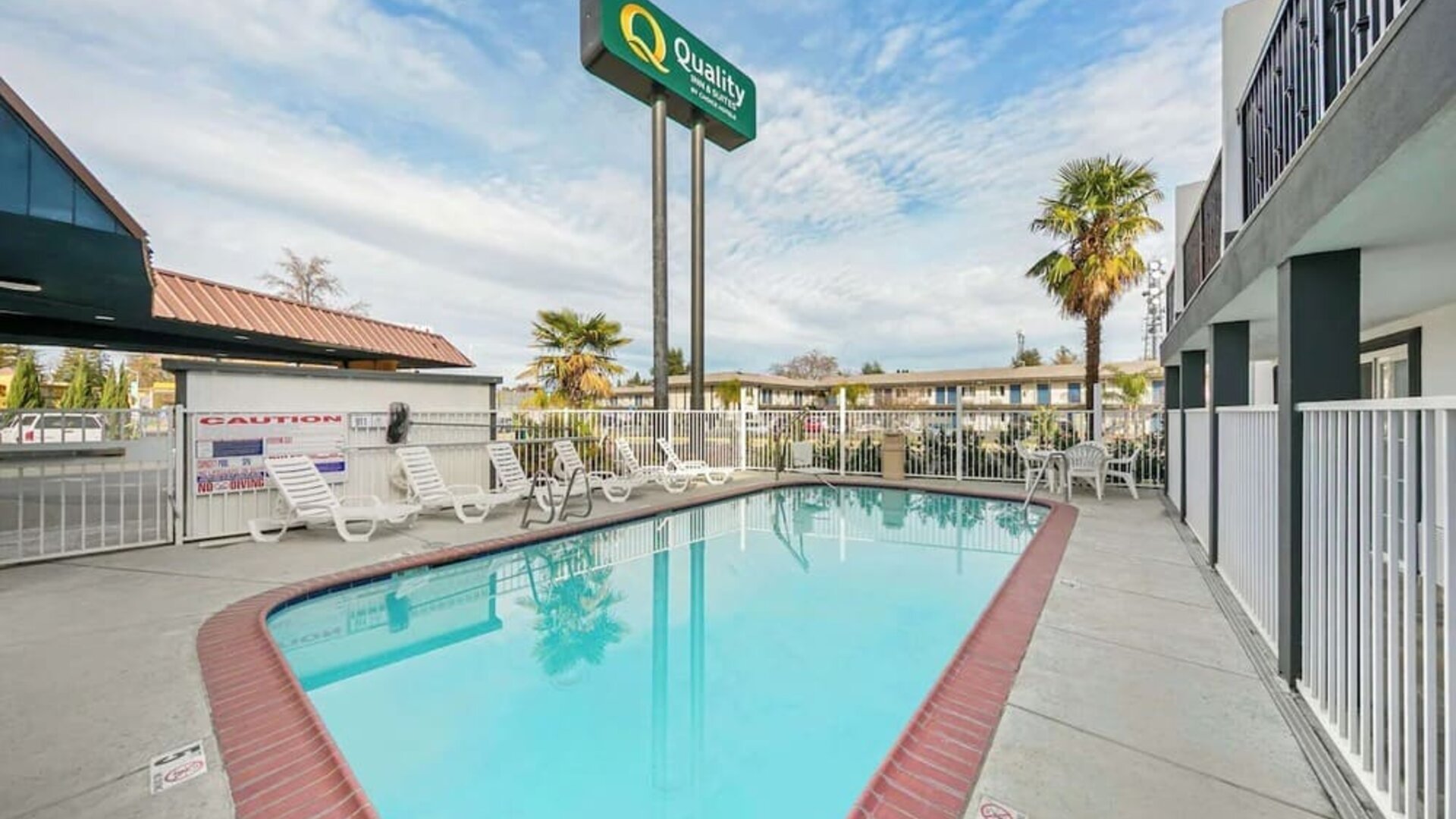 Outdoor pool at Quality Inn & Suites Sacramento Downtown Area.