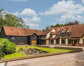 Hotel exterior at The Great Hallingbury Manor.