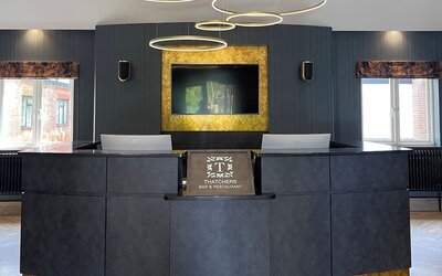 Reception at Thatcher's Hotel - Surya Hotels.