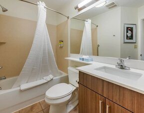Guest bathroom at Candlewood Suites Fort Myers/Sanibel Island.