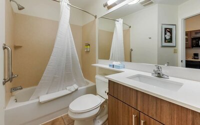 Guest bathroom at Candlewood Suites Fort Myers/Sanibel Island.