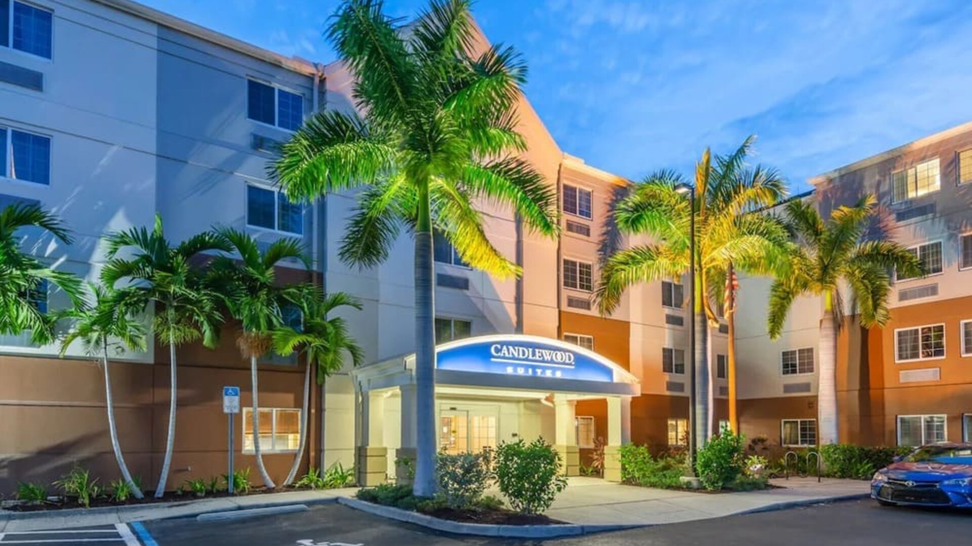 Hotel exterior at Candlewood Suites Fort Myers/Sanibel Island.