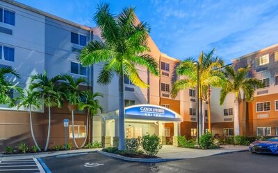Hotel exterior at Candlewood Suites Fort Myers/Sanibel Island.