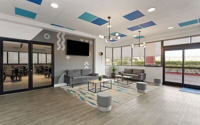 Lobby seating at Developer Inn Downtown Orlando.