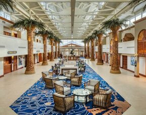 Lobby seating at Island Grand At TradeWinds.