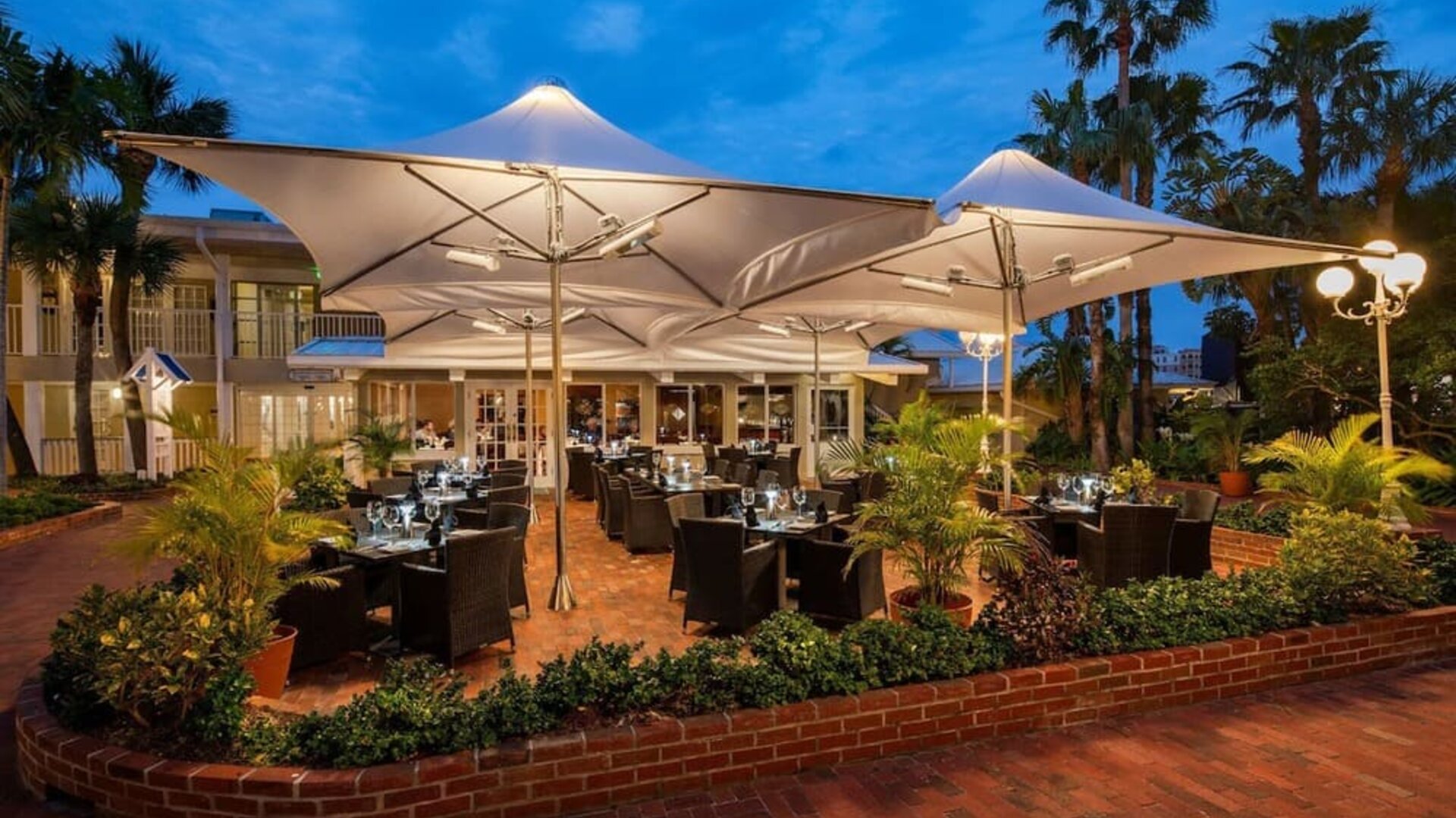 Outdoor terrace at Island Grand At TradeWinds.