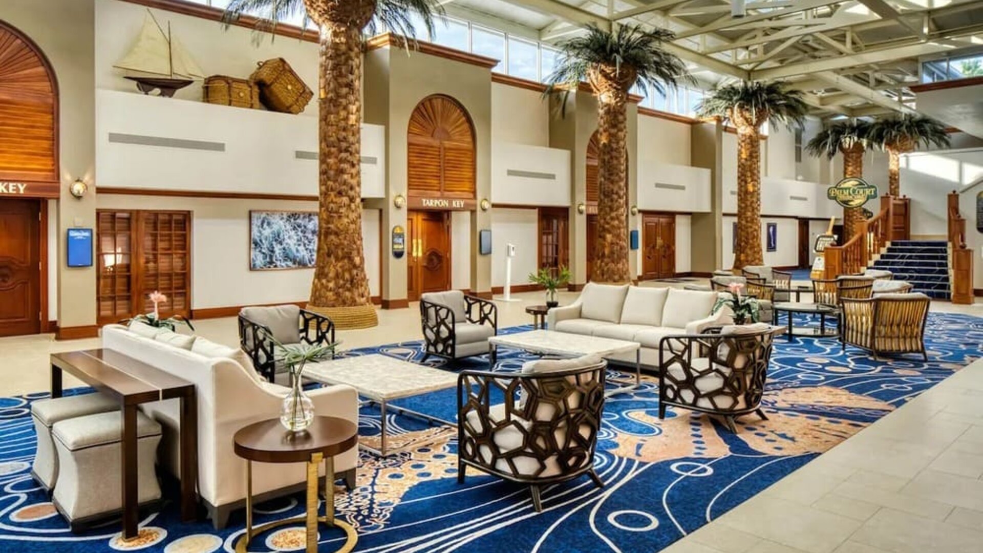 Lobby seating at Island Grand At TradeWinds.