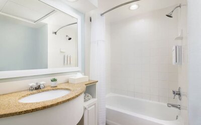 Guest bathroom at RumFish Beach At TradeWinds.
