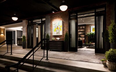 Hotel entrance at Arthouse Hotel NYC.