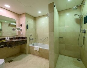 Bathroom at DoubleTree By Hilton Jeddah Al Andalus Mall.