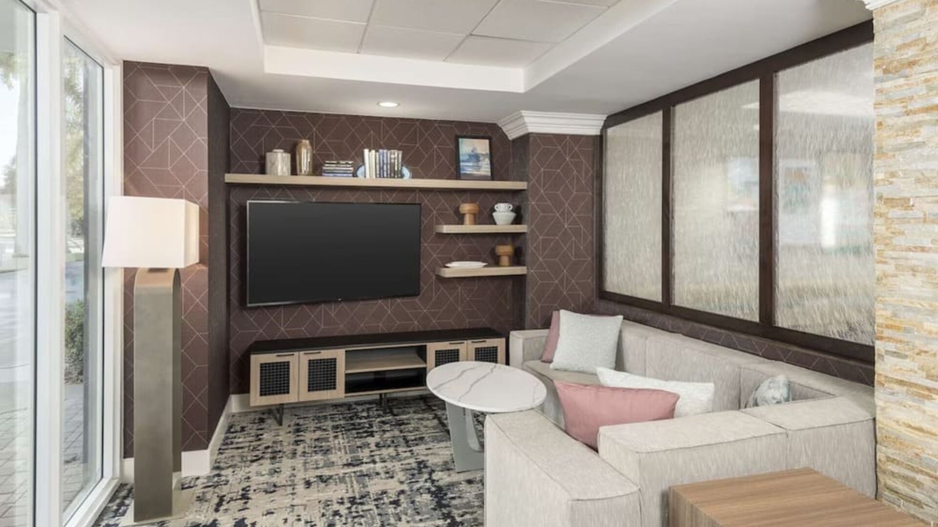 Lobby at Homewood Suites By Hilton Miami Airport-Blue Lagoon.