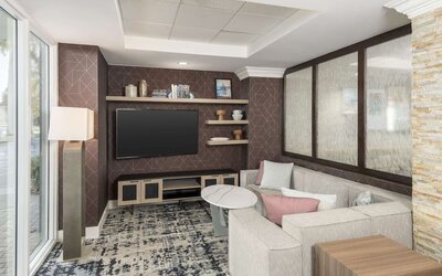 Lobby at Homewood Suites By Hilton Miami Airport-Blue Lagoon.