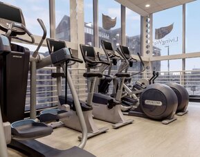 Fitness center at Hilton Leeds City.
