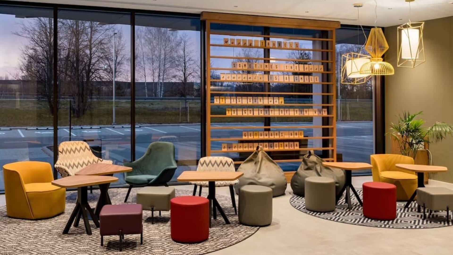 Hotel bar and lounge at Hampton By Hilton Riga Airport.
