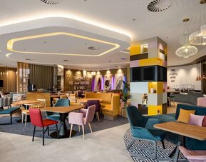 Hotel bar and lounge at Hampton By Hilton Riga Airport.