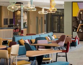 Hotel bar and lounge at Hampton By Hilton Riga Airport.