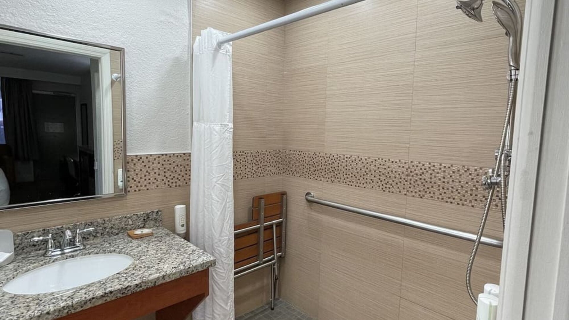 Bathroom at Quality Inn & Suites Hollywood Boulevard.