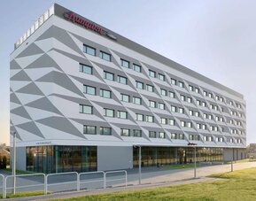 Hotel exterior at Hampton By Hilton Krakow Airport.