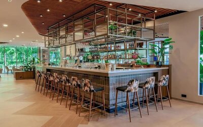 Hotel bar at Hilton Garden Inn Brussels Airport.