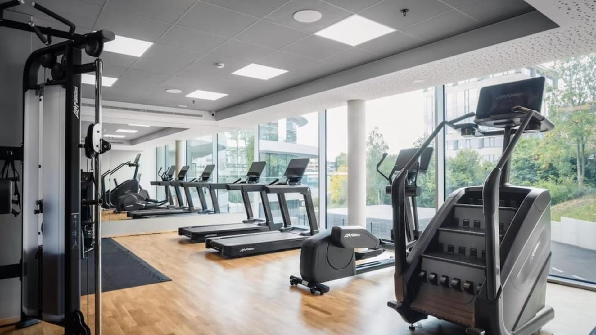 Gym at Hilton Garden Inn Brussels Airport.