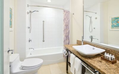 Bathroom at Kaimana Beach Hotel.