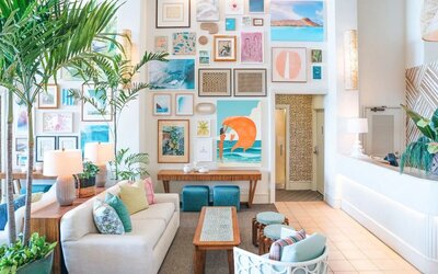 Lobby at Kaimana Beach Hotel.