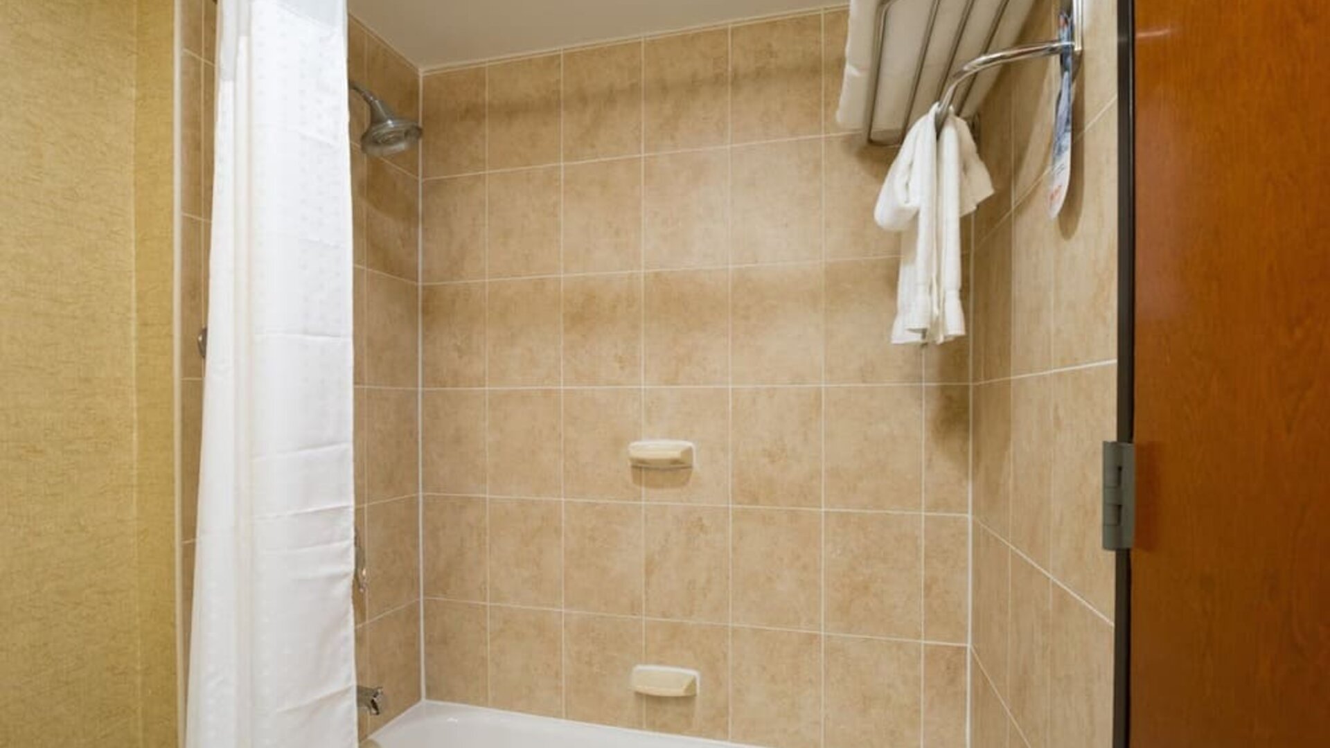 Bathroom at Holiday Inn Express Wall Street.