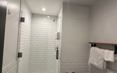 Bathroom at Tribeca Hotel FiDi.