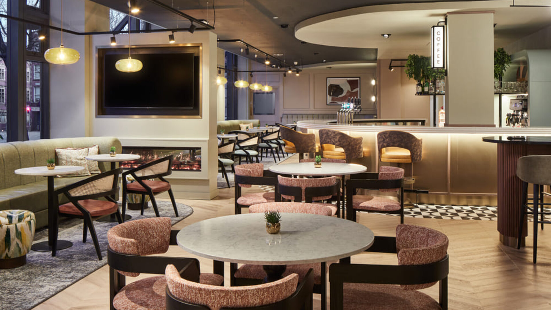 Hotel restaurant at Leonardo Hotel Dublin Christchurch.