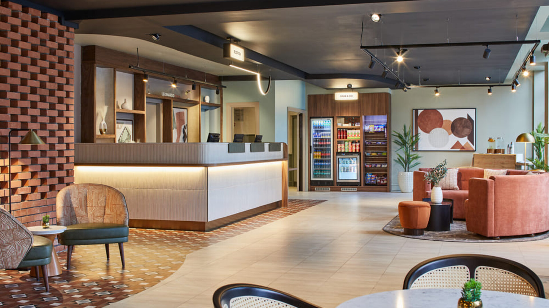 Reception desk at Leonardo Hotel Dublin Christchurch.