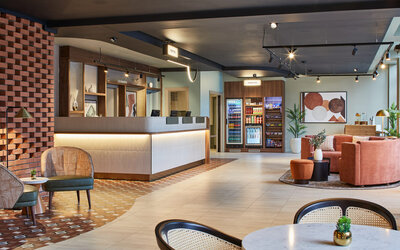 Reception desk at Leonardo Hotel Dublin Christchurch.