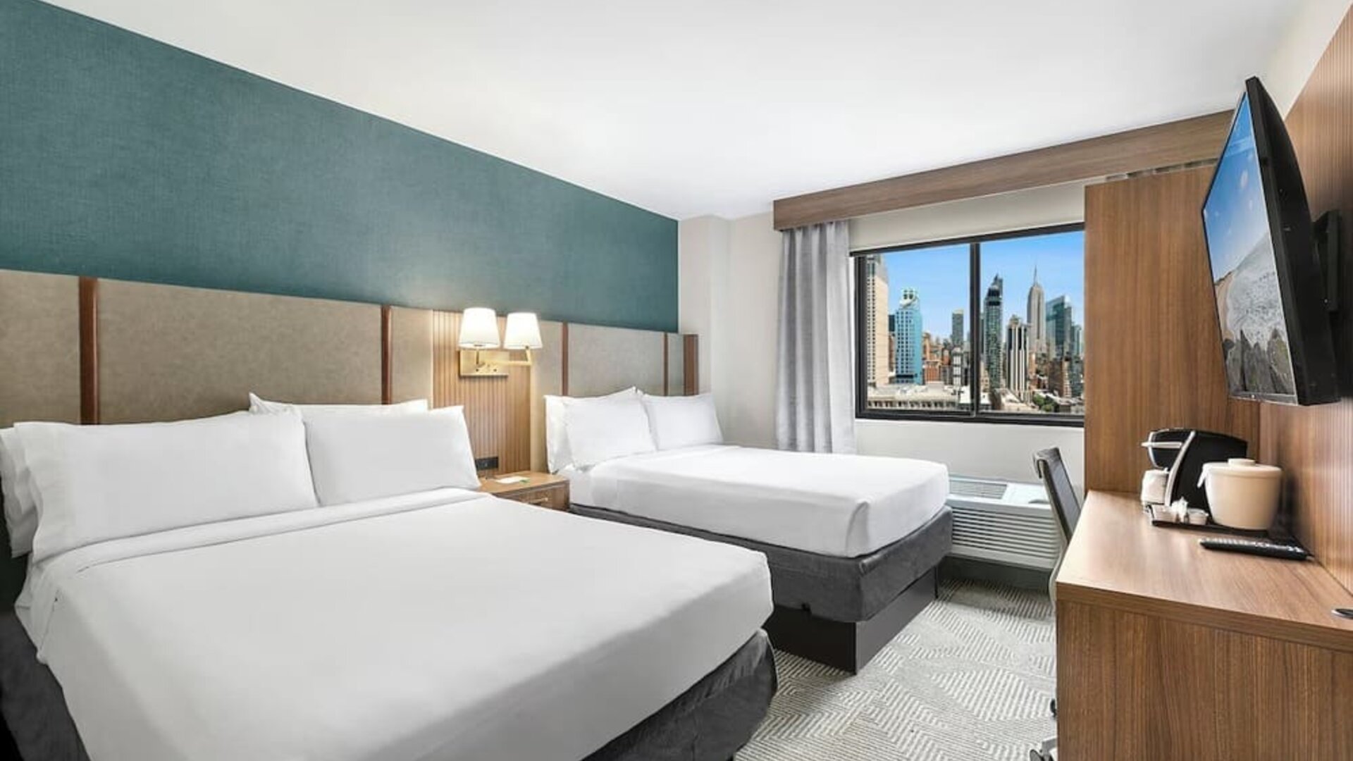 Day use room with work desk and beautiful views at Holiday Inn Manhattan 6th Ave - Chelsea.