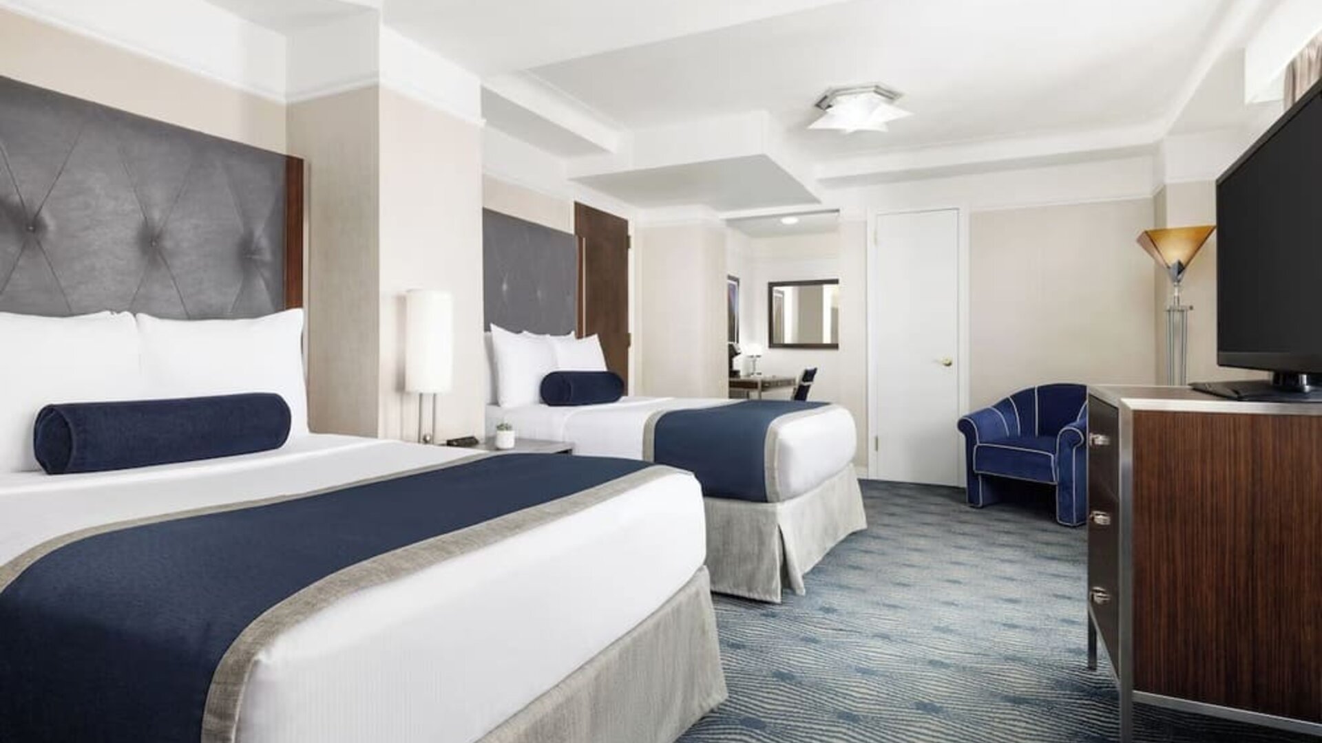 Day use room with work desk and natural light at New Yorker by Lotte Hotels.