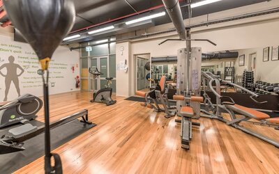 Fitness center at Crowne Plaza Sydney Airport.