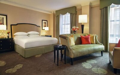 Day use room with sofa at Palmer House A Hilton Hotel.