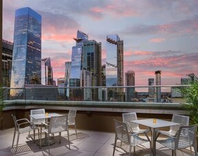 Rooftop bar with stunning view of the city at DoubleTree Times Square South.