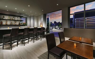 Rooftop bar with stunning view of the city at DoubleTree Times Square South.