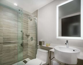 Modern bathroom at DoubleTree Times Square South.