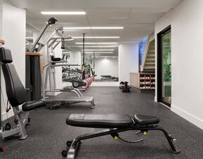 Fully equipped gym at EVEN Hotel Brooklyn By IHG.