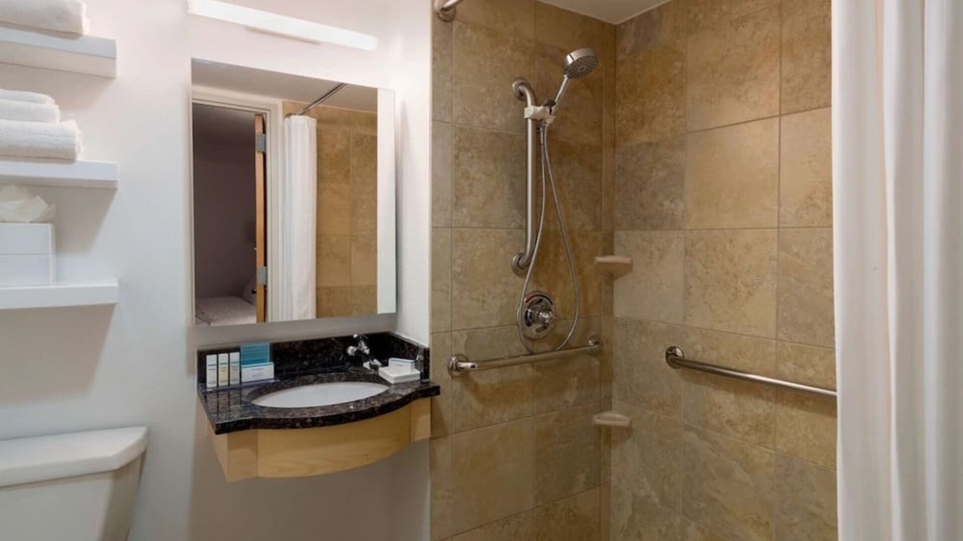 Bathroom at Hampton Inn Times Square South.